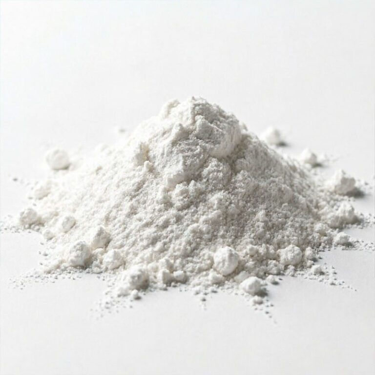 Close-up texture of white CMC powder