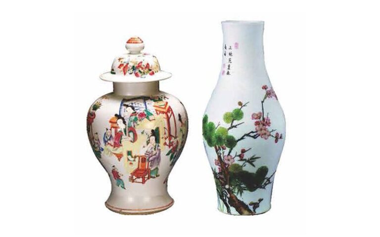Decorative ceramic vessels illustrating an industrial CMC application