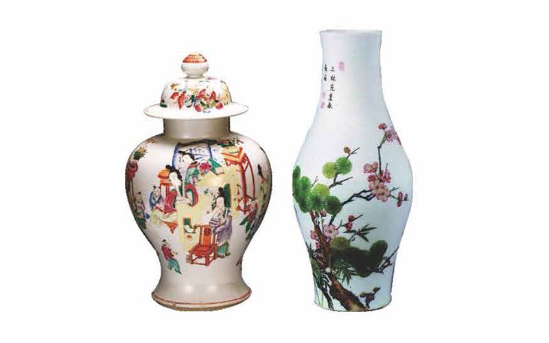 Decorative ceramic vessels illustrating an industrial CMC application