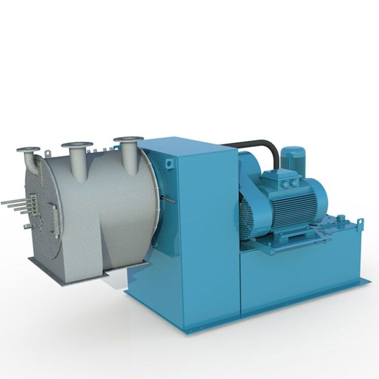 Blue and stainless steel two-stage pusher centrifuge